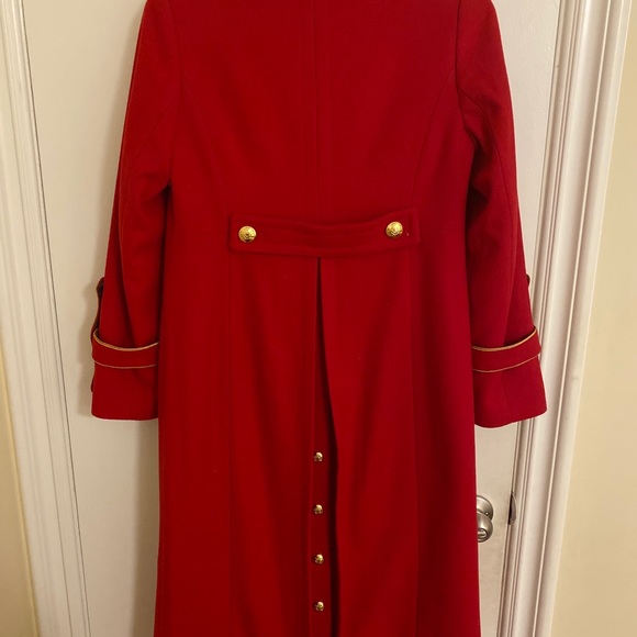 Olivia Palermo for BR Red Wool Maxi Military Coat - Picture 8 of 9